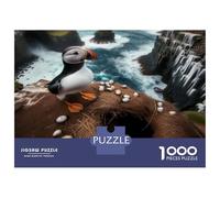 Jigsaw Puzzle 1000 Piece for Adults Puffin Bird Nest Eggs Ocean Jigsaw for Adults Fun Games Analysis And Logic Deal As Gifts for The Whole Family 52x38cm/1000pcs