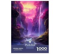 Jigsaw Puzzle 1000 Piece for Adults Purple Fantasy Waterfall Jigsaw Puzzle Fun Games A Work of Art Deal As Gifts for The Whole Family 52x38cm/1000pcs