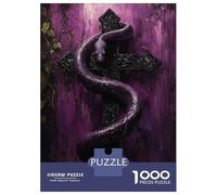 Jigsaw Puzzle 1000 Piece for Adults Purple Snake on Gothic Cross Adult Jigsaw Hands-on Game Staycation Kill Time Stress Reduction Gifts 38x26cm/1000pcs