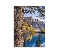 Jigsaw Puzzle 1000 Piece For Adults Puzzle 3D Wooden Classic Puzzle，Canada's mountain panorama reflected in the blue glacial lake, Rocky Mountains，Diy Home Decor,（75x50cm）-AQ18