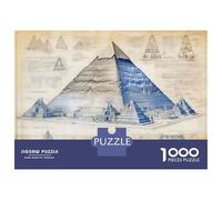 Jigsaw Puzzle 1000 Piece for Adults Pyramid Blueprint Poster Jigsaw for Adults Fun Games Analysis And Logic Deal As Gifts for The Whole Family 52x38cm/1000pcs