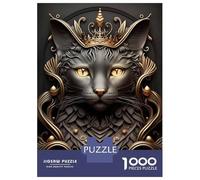 Jigsaw Puzzle 1000 Piece for Adults Queen Cat Golden Art Deco Jigsaw Puzzle Fun Games A Work of Art Deal As Gifts for The Whole Family 38x26cm/1000pcs