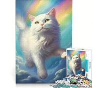 Jigsaw Puzzle 1000 Piece for Adults Rainbow Cat Adventures Impossible Game Analysis And Logic Enhance Love between Couples 38x26cm
