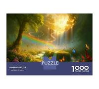 Jigsaw Puzzle 1000 Piece for Adults Rainbow Waterfall Fantasy Landscape Puzzle for Adults Family Game Precision Cutting for Birthday, Chrismas 52x38cm/1000pcs