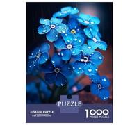 Jigsaw Puzzle 1000 Piece for Adults Rainy Blue Flower Jigsaws for Adults Family Game Wall Decoration Deal As Gifts for The Whole Family 52x38cm/1000pcs
