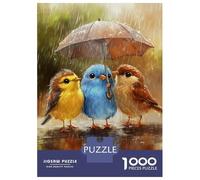 Jigsaw Puzzle 1000 Piece for Adults Rainy Day Birds -1 Puzzle for Adults Hands-on Game Improve Memory Stress Reduction Gifts 38x26cm/1000pcs
