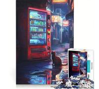 Jigsaw Puzzle 1000 Piece for Adults Rainy Night Vending Machine Impossible Game Analysis And Logic Enhance Love between Couples 50x75cm