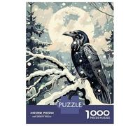 Jigsaw Puzzle 1000 Piece for Adults Raven And The Winter Moon Adult Jigsaw Puzzle Toy Wall Decor Wall Decoration Unique Birthday And Gifts 38x26cm/1000pcs