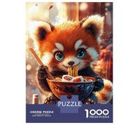 Jigsaw Puzzle 1000 Piece for Adults Red Panda Eating Ramen Puzzles for Adults Family Game Birthday Present Deal As Gifts for The Whole Family 52x38cm/1000pcs