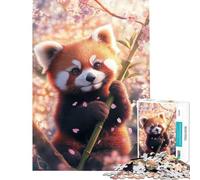 Jigsaw Puzzle 1000 Piece for Adults Red Panda in Cherry Blossoms Educational Challenge Analysis And Logic Educational Toy for 14+ Puzzle Game Offered (38x52cm)