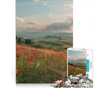 Jigsaw Puzzle 1000 Piece for Adults Red Poppies Tuscany Impossible Game Analysis And Logic Enhance Love between Couples 50x75cm