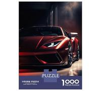 Jigsaw Puzzle 1000 Piece for Adults Red Sleek Sports Car Adult Jigsaw Hands-on Game Staycation Kill Time Stress Reduction Gifts 52x38cm/1000pcs