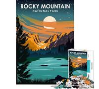 Jigsaw Puzzle 1000 Piece for Adults Rocky Mountain at Night Relax Games Toys Educational Games Birthday Gifts Presents for Women (Size 50x75cm)