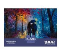 Jigsaw Puzzle 1000 Piece for Adults Romantic Rainy Night Walk Jigsaw for Adults Fun Games Analysis And Logic Deal As Gifts for The Whole Family 52x38cm/1000pcs