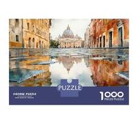 Jigsaw Puzzle 1000 Piece for Adults Rome Watercolor Painting Jigsaw for Adults Fun Games Analysis And Logic Deal As Gifts for The Whole Family 70x50cm/1000pcs