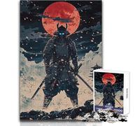 Jigsaw Puzzle 1000 Piece for Adults Samurai Under Blood Moon Home Art Decor Educational Game Gift For Birthdays (size 38x52cm)