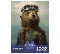 Jigsaw Puzzle 1000 Piece for Adults Sea Otter As A Pilot Adult Jigsaw Hands-on Game Staycation Kill Time Stress Reduction Gifts 52x38cm/1000pcs