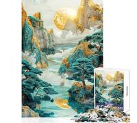 Jigsaw Puzzle 1000 Piece for Adults Serene Moonlight Practical Game Learning Educational Home Decoration Toys Artists' Collection, Fine Arts (26X38cm)