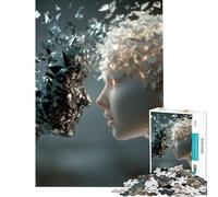 Jigsaw Puzzle 1000 Piece for Adults Shattered Faces︰ Light And Dark Addictive Toys to Cultivate Patience Practical Game Home Decoration Birthday Gifts (Size 50x75cm)