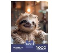Jigsaw Puzzle 1000 Piece for Adults Sloth Bath Time Puzzle for Adults Family Game Precision Cutting for Birthday, Chrismas 38x26cm/1000pcs