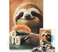 Jigsaw Puzzle 1000 Piece for Adults Sloth Japanese Sushi Roll Nori Seaweed Impossible Game Fun at Home Activities Suitable for Desktop Decoration 38x52cm