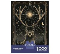 Jigsaw Puzzle 1000 Piece for Adults Solar Stag Puzzles for Adults Family Game Birthday Present Deal As Gifts for The Whole Family 52x38cm/1000pcs