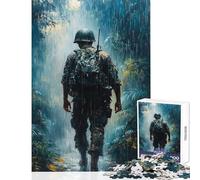 Jigsaw Puzzle 1000 Piece for Adults Soldier in The Rain Impossible Game Learning Educational DIY Toys Artists' Collection, Fine Arts (52X38cm)