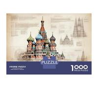 Jigsaw Puzzle 1000 Piece for Adults St. Basil's Cathedral Print Jigsaw for Adults Fun Games Analysis And Logic Deal As Gifts for The Whole Family 52x38cm/1000pcs