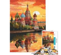 Jigsaw Puzzle 1000 Piece for Adults St. Basil's Reflections Puzzles for Adults Anti-Stress Toys Staycation Kill Time Help The Brain Exercise (size 38x26cm)