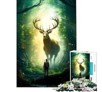 Jigsaw Puzzle 1000 Piece for Adults Stag in A Enchanted Forest Relax Games Toys Educational Games Birthday Gifts Presents for Women (Size 38x26cm)