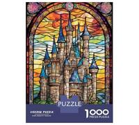 Jigsaw Puzzle 1000 Piece for Adults Stained Glass Castles Puzzles for Adults Family Game Birthday Present Deal As Gifts for The Whole Family 52x38cm/1000pcs