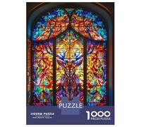 Jigsaw Puzzle 1000 Piece for Adults Stained Glass Stag Jigsaw Puzzle Fun Games A Work of Art Deal As Gifts for The Whole Family 52x38cm/1000pcs