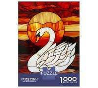 Jigsaw Puzzle 1000 Piece for Adults Stained Glass Swan Art-1 Puzzle for Adults Hands-on Game Improve Memory Stress Reduction Gifts 52x38cm/1000pcs