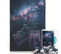 Jigsaw Puzzle 1000 Piece for Adults Starry Great Wall of China, Practical Game, Improve Memory, Unique Birthday And Gifts 38x52cm
