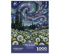 Jigsaw Puzzle 1000 Piece for Adults Starry Night Dandelions Adult Jigsaw Relaxing Games Hand Speed Race Unique Birthday And Gifts 38x26cm/1000pcs