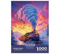 Jigsaw Puzzle 1000 Piece for Adults Steam Train at Sunset -1 Jigsaw Puzzle Fun Games A Work of Art Deal As Gifts for The Whole Family 38x26cm/1000pcs