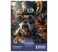 Jigsaw Puzzle 1000 Piece for Adults Steampunk French Bulldog Puzzle for Adults Hands-on Game Improve Memory Stress Reduction Gifts 70x50cm/1000pcs