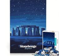 Jigsaw Puzzle 1000 Piece for Adults Stonehenge Night Sky, Practical Game, Improve Memory, Unique Birthday And Gifts 50x75cm