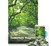 Jigsaw Puzzle 1000 Piece for Adults Sundarbans Mangrove Forest, Hands-on Game, Improve Memory, Artists Collection, Fine Art 38x26cm