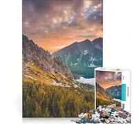 Jigsaw Puzzle 1000 Piece for Adults Sunset Panorama in High Tatras Mountains, Hands-on Game, Improve Memory, Artists Collection, Fine Art 38x26cm