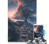 Jigsaw Puzzle 1000 Piece for Adults Sunset Summit Pathway, Hands-on Game, Improve Memory, Artists Collection, Fine Art 38x26cm