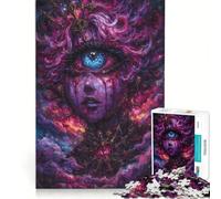 Jigsaw Puzzle 1000 Piece for Adults Surreal Cosmic Portrait with Third Eye Impossible Game Home Decoration Deal As Gifts for The Whole Family 38x52cm