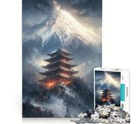 Jigsaw Puzzle 1000 Piece for Adults Temple near The Mountain Practical Game Difficult And Challenge Suitable for Desktop Decoration 38x52cm