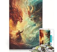 Jigsaw Puzzle 1000 Piece for Adults The Eternal War of Elements Practical Game Difficult And Challenge Suitable for Desktop Decoration 50x75cm
