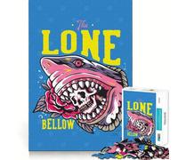 Jigsaw Puzzle 1000 Piece for Adults The Lone Bellow Shark Skull Sharp Cut Craft Focus Game Gift Idle Time Game Xmas Scene Art (50x75cm)