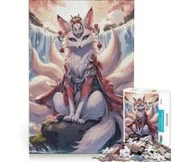 Jigsaw Puzzle 1000 Piece for Adults The Nine Tailed Kitsune Practical Game Difficult And Challenge Suitable for Desktop Decoration 38x26cm