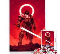 Jigsaw Puzzle 1000 Piece for Adults The Redeemer - Flame of The Righteous - Red Knight with Glowing Sword Educational Game Difficult Hard Anti-Stress Toys Birthday And Unique Gifts 1000 P