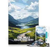Jigsaw Puzzle 1000 Piece for Adults The West Highland Way, Scotland Sharp Cut Craft Focus Game Gift Idle Time Game Xmas Scene Art(38x26cm)