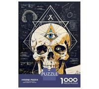 Jigsaw Puzzle 1000 Piece for Adults Third Eye Skull Journal Puzzles for Adults Family Game Birthday Present Deal As Gifts for The Whole Family 52x38cm/1000pcs