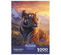 Jigsaw Puzzle 1000 Piece for Adults Tiger in Bloom Sunset Majesty Adult Jigsaw Hands-on Game Staycation Kill Time Stress Reduction Gifts 38x26cm/1000pcs